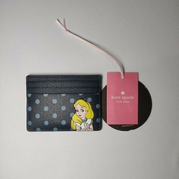 Kate Spade x Disney Alice in Wonderland Small Credit Card Holder NWT wlr00613 - Picture 1 of 3
